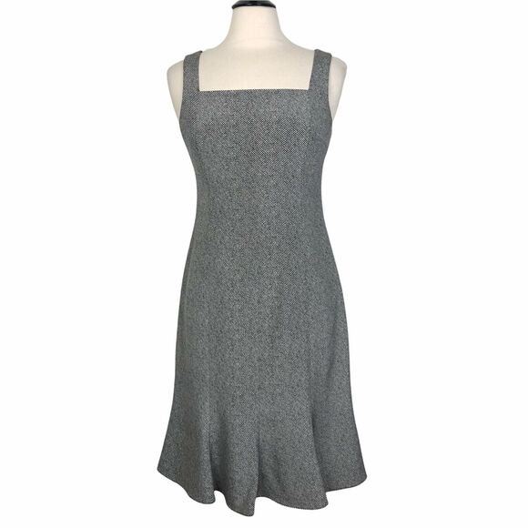 Vtg Rickie Freeman Teri Jon 100% Silk Sleeveless Monochrome Sheath Dress Small? - Picture 1 of 6